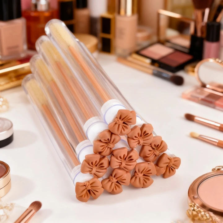 Ensemble de 10 brosses en Tube de Mascara en forme d'arc avec étui de protection, pinceaux de maquillage, brosse à sourcils, brosse à cils, brosse à cils, Spoolie