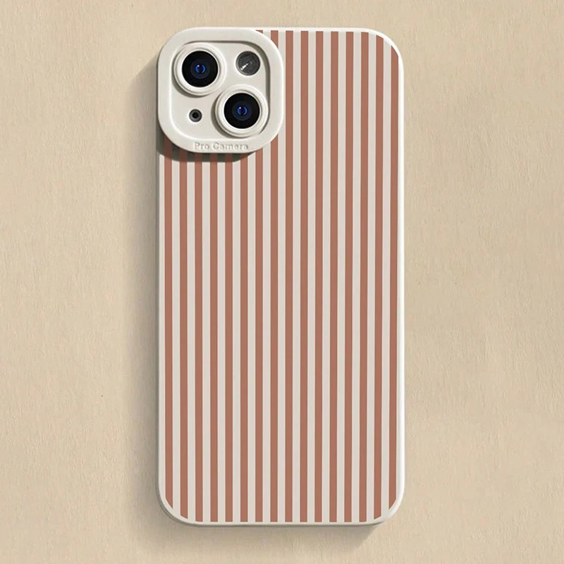 حافظة هاتف مخططة باللون الوردي مضادة للسقوط لهاتف آيفون 11 12 13 14 15 16 17 Pro Max XS XR X 7 8 Plus 16E 17 غطاء ممتص للصدمات من حلوى الهواء #1