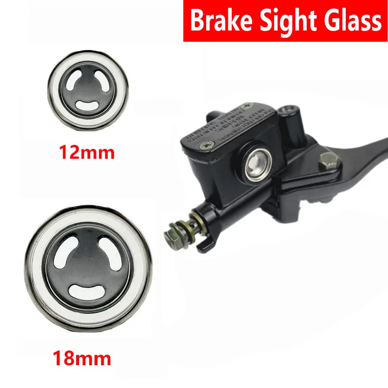 12mm 18mm Motorcycle Master Brake Cylinder Reservoir Sight Glass With Gasket For Dirt Bike Scooter Dirt Bike