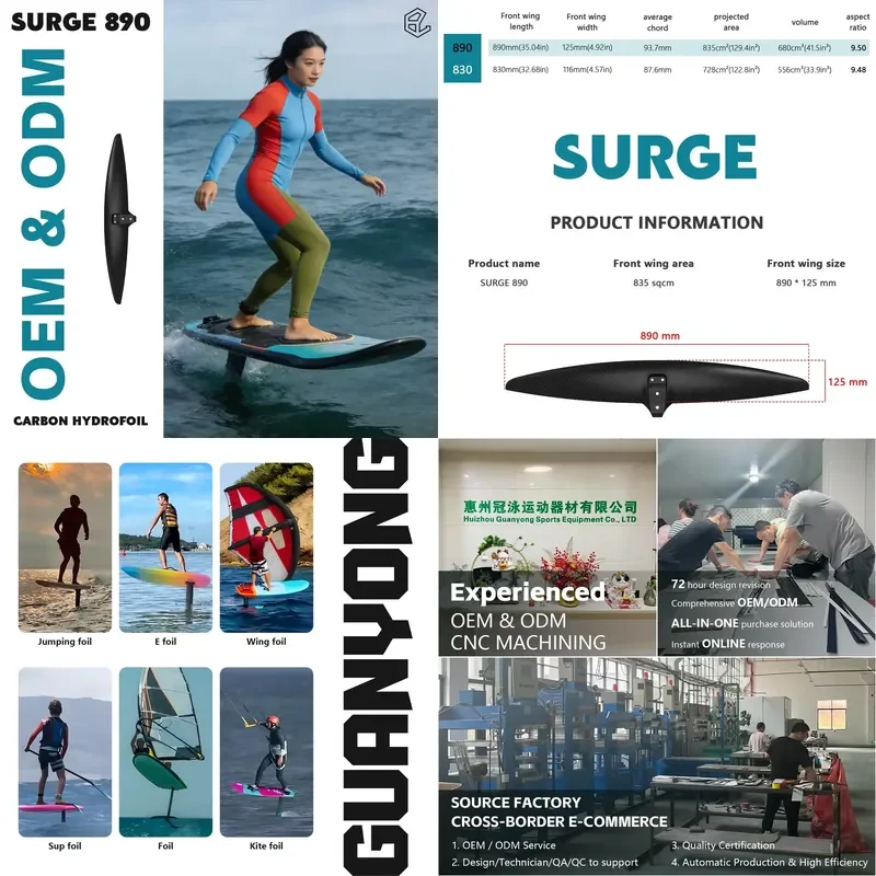 SFW Certificate Axis Surge 890 Front Wing Carbon Wing Board Surfing Wingfoil Efoil Surfboard Pumping Kitesurf for