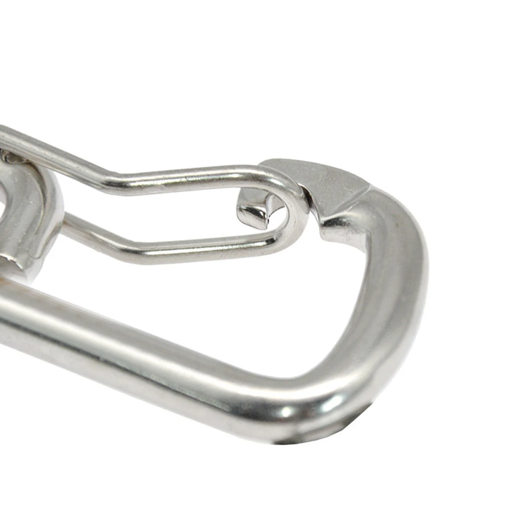 Scuba Diving 316 Stainless Steel Safety Buckle Camping Flat Carabiner Hook 80mm For Scuba Diving,Kayak Boat,Camping