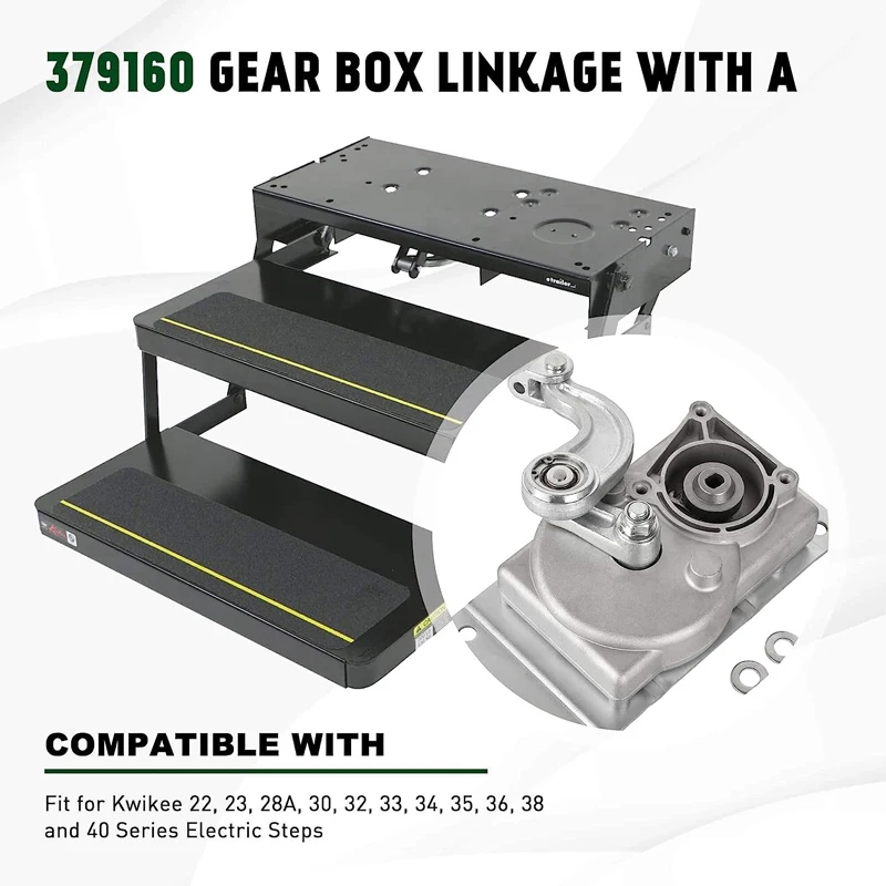 379160 RV Gear Box Linkage with A Compatible with Electric Steps Series 22, 23, 28A, 30, 32, 33, 34, 35, 36, 38, and 40