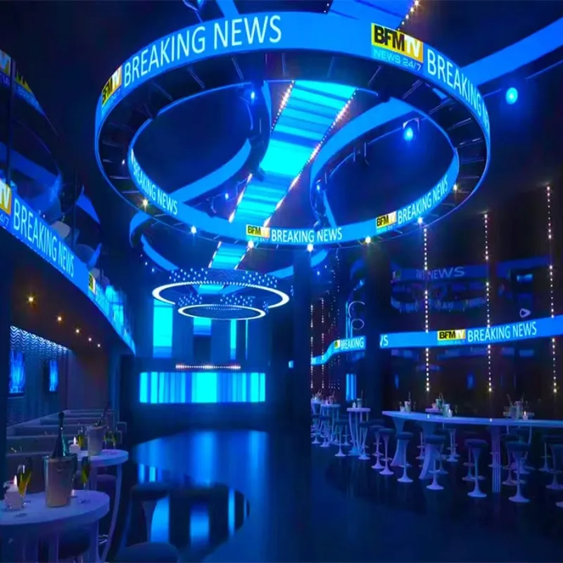 Indoor Flexible Advertising P2.5 Cylindrical LED Module Small Bar Video Display Screen IP55 Waterproof 750cd/m