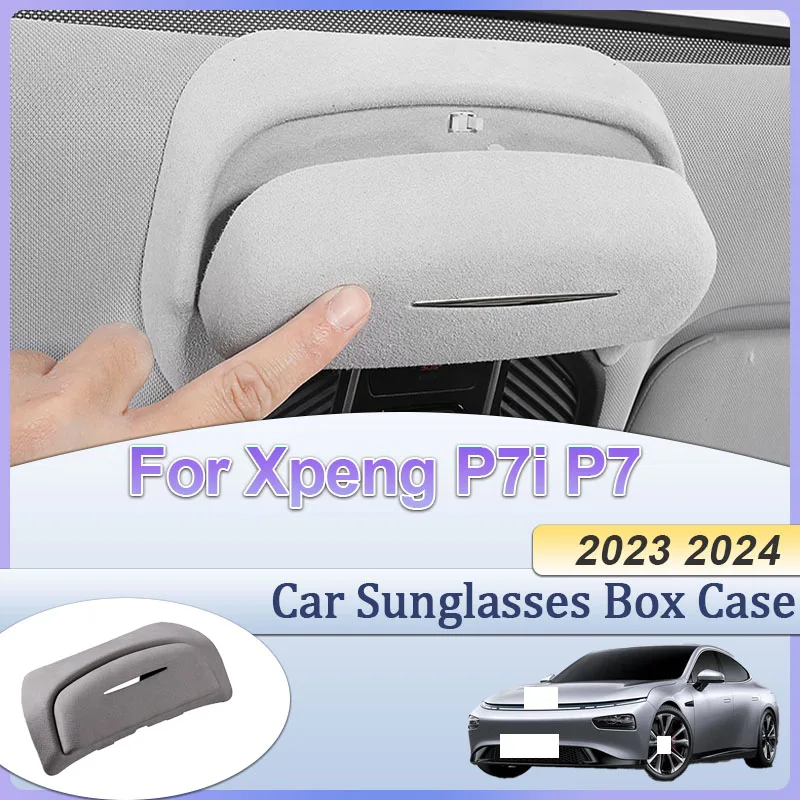 

Для Xpeng P7i P7 2023 2024, коробка для хранения автомобильного стайлинга, держатель для солнцезащитных очков, внутренний модифицированный чехол для очков на крыше, автозажим, аксессуары