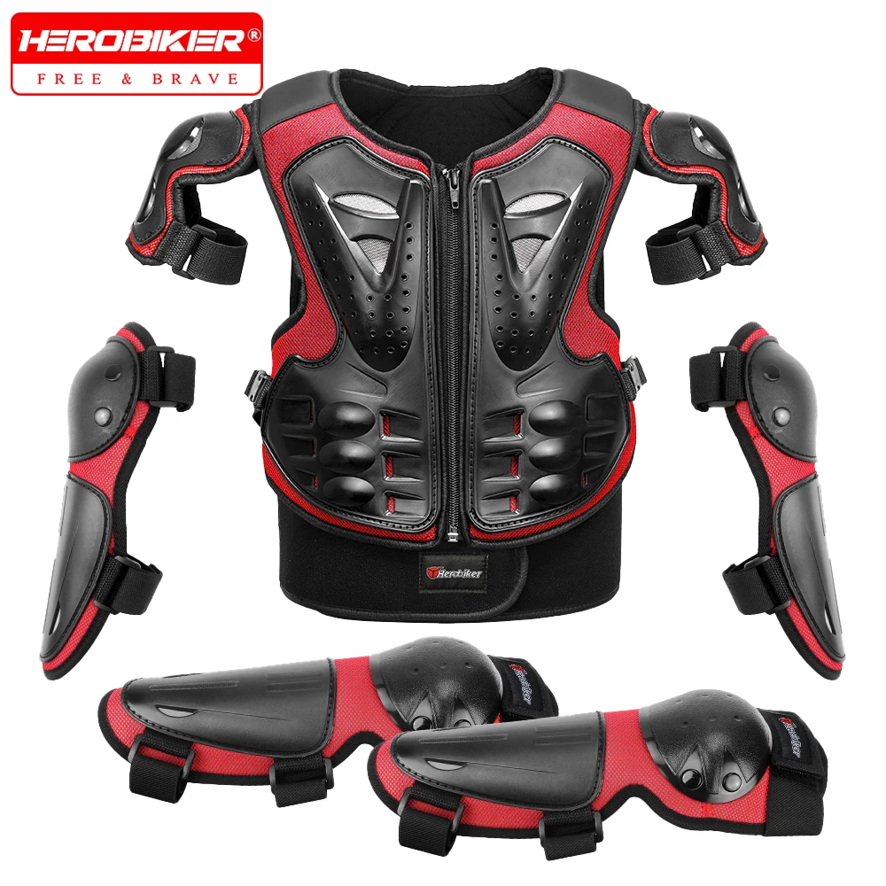 

Мотоциклетная защитная экипировка для детей: жилет для защиты груди и спины, защита коленей и локтей для активного отдыха