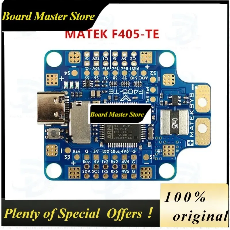 BoMaS1pcs For Mateksys Matek Systems F405-TE Flight Controller FC STM32F405RGT6 SPL06 OSD SD Slot RC Multirotor FPV Racing Drone