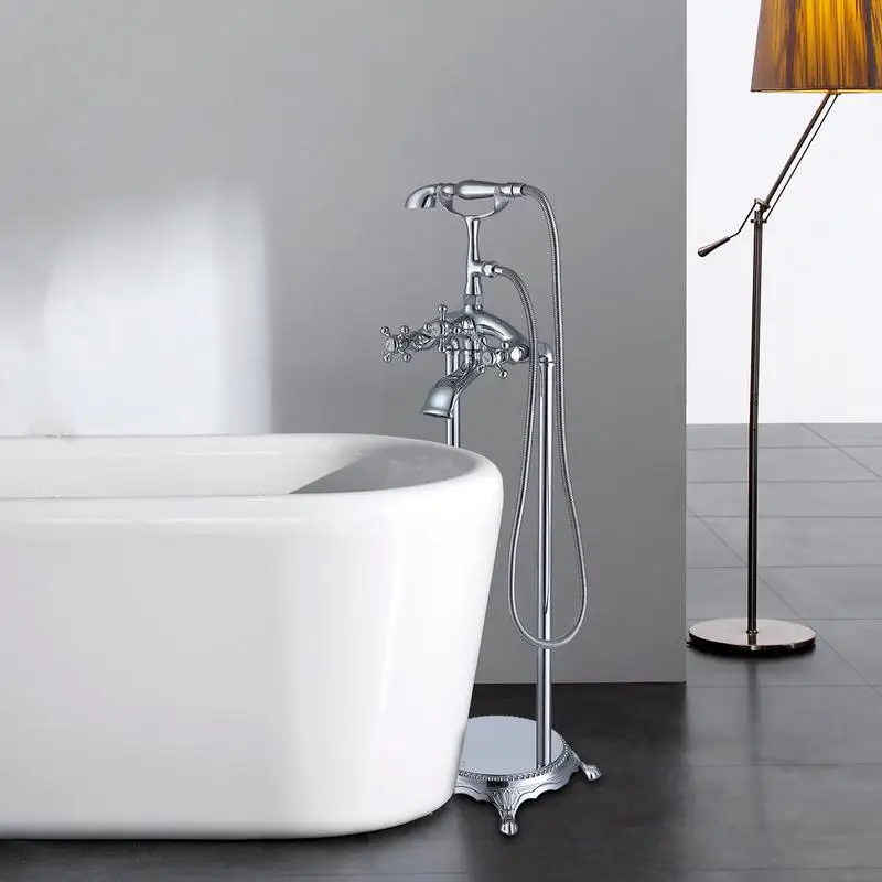

Freestanding Tub Faucet with Handheld Shower Attachment for Modern Bathrooms
