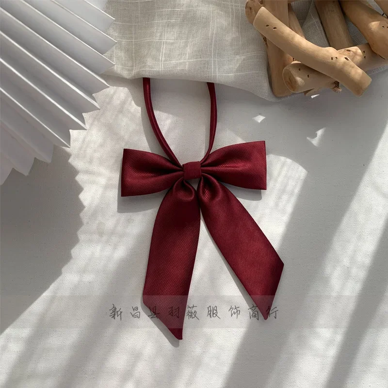 Solid fine twill small long handle  bow tie women girl sailor uniform accessories College style collar flower bow tie