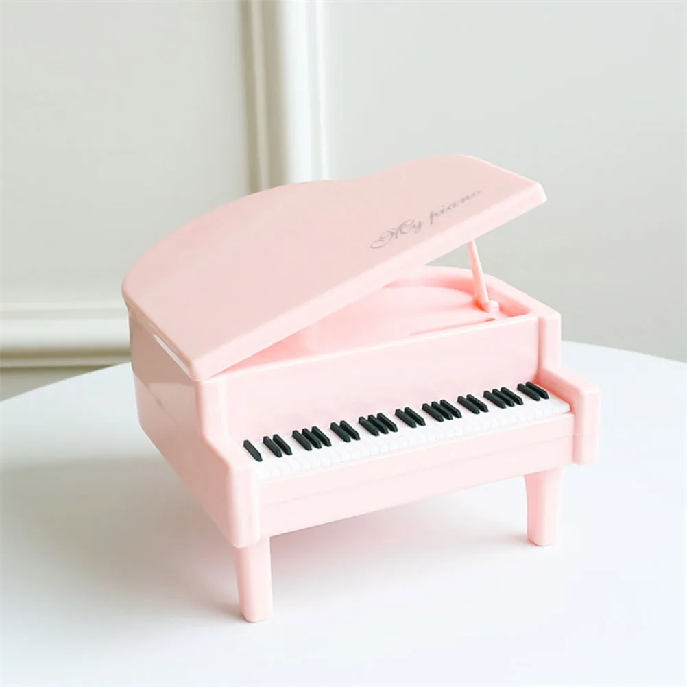 กระปุกออมสินรูปเปียโนพลาสติกสีชมพู ของขวัญวันเกิดสุดสร้างสรรค์สำหรับเด็กหญิงเด็กชาย กระปุกออมสินเปียโน