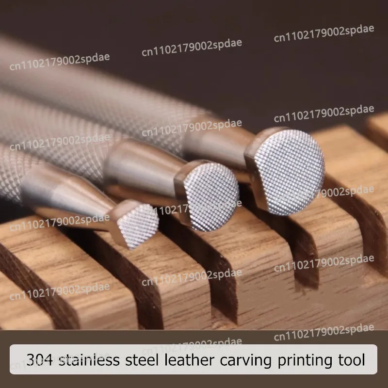 304 Stainless Steel Leather Carving Stamps Set - Flat Mesh/Horse Hoof/Background Patterns Tool For Vegetable-Tanned Leather