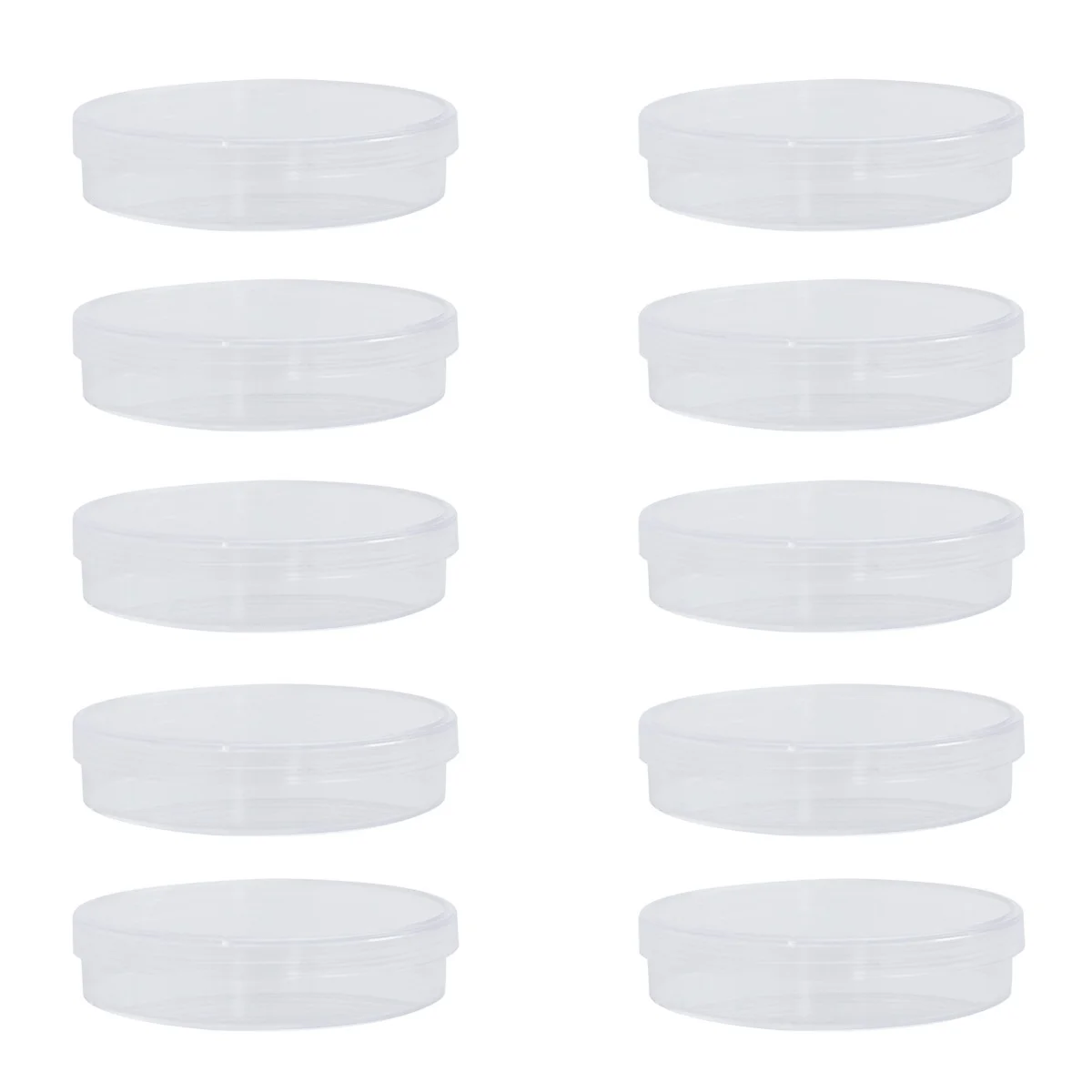 

10 Pcs Petri Dish Boxes Quartz Cuvette Glass Cups Plastic Polypropylene Dishes with Lid