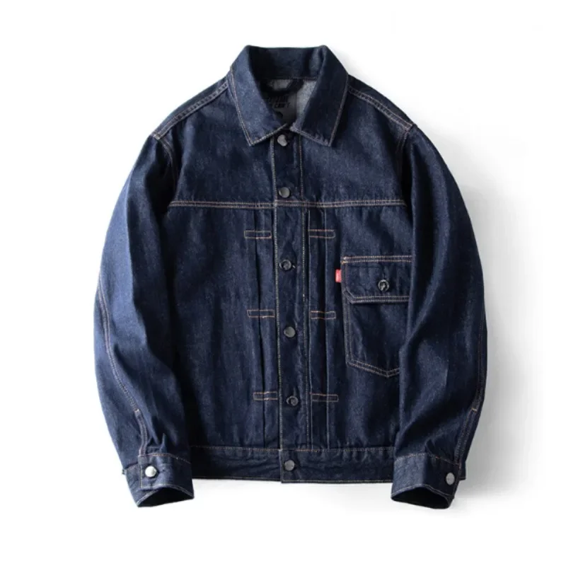

Spring Autumn men's fashion Europe and the United States street jacket High quality cotton solid color handsome denim jacket