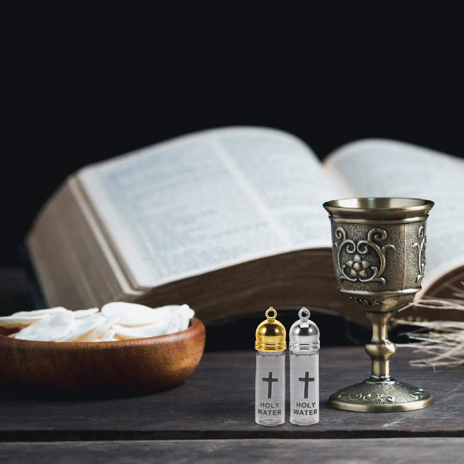 

4Pcs Glass Holy Water Bottles Small Empty Refillable for Christian Baptism Religious Ceremony Blessing Holy Water Bottles Bulk