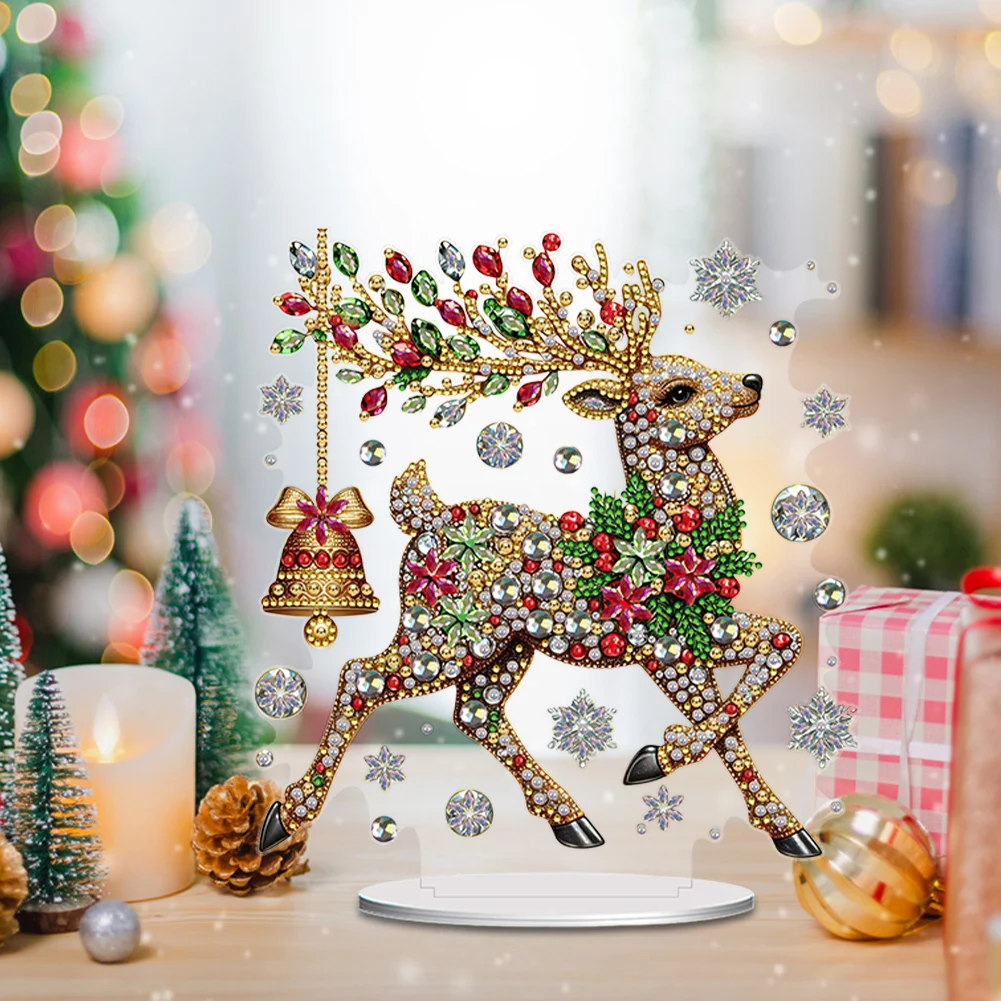 2D Flat Print Animal DIY Double-Sided Desktop Diamond Art Kits 5D DIY Diamond Art Tabletop Decorations Bedroom Table Decoration