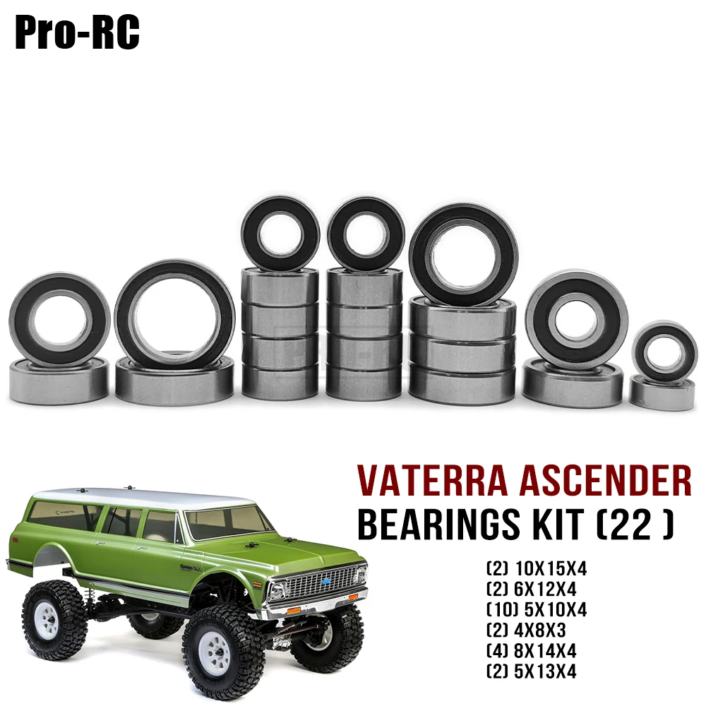 For Vaterra 1/10 Ascender Complete Bearings Kit (22 Pcs) Rc Crawler Car Part