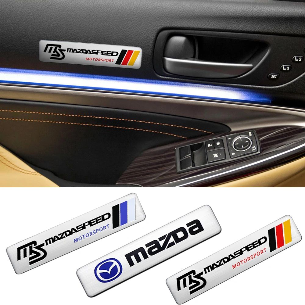 Car Styling 3D Aluminum Emblem Car Decoration Body Sticker Decals For Mazda MS 2 3 5 Axela CX5 CX3 Atenza Demio RX7 RX8 MPS 323