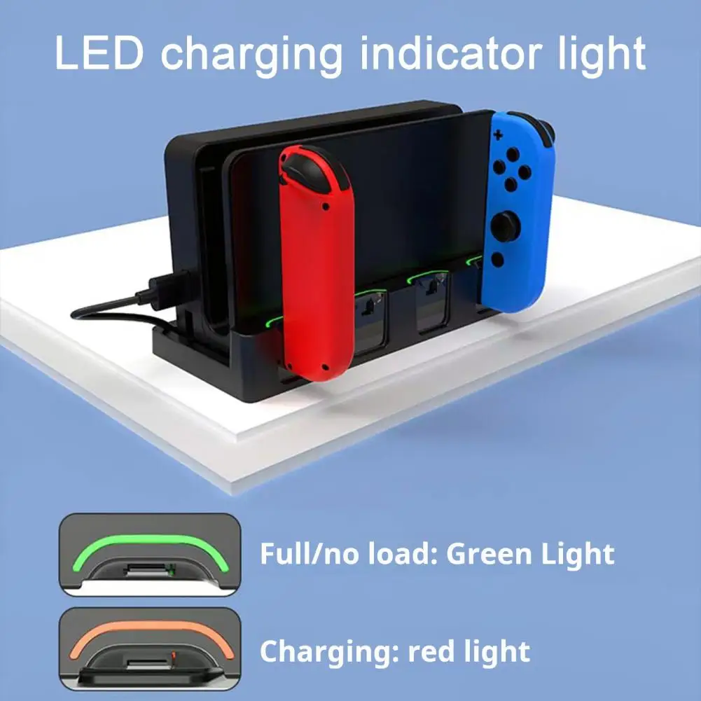 Base de chargeur de contrôleur, support de chargeur efficace avec indicateur Led, conception antidérapante pour Console de jeu Switch pour les jeux