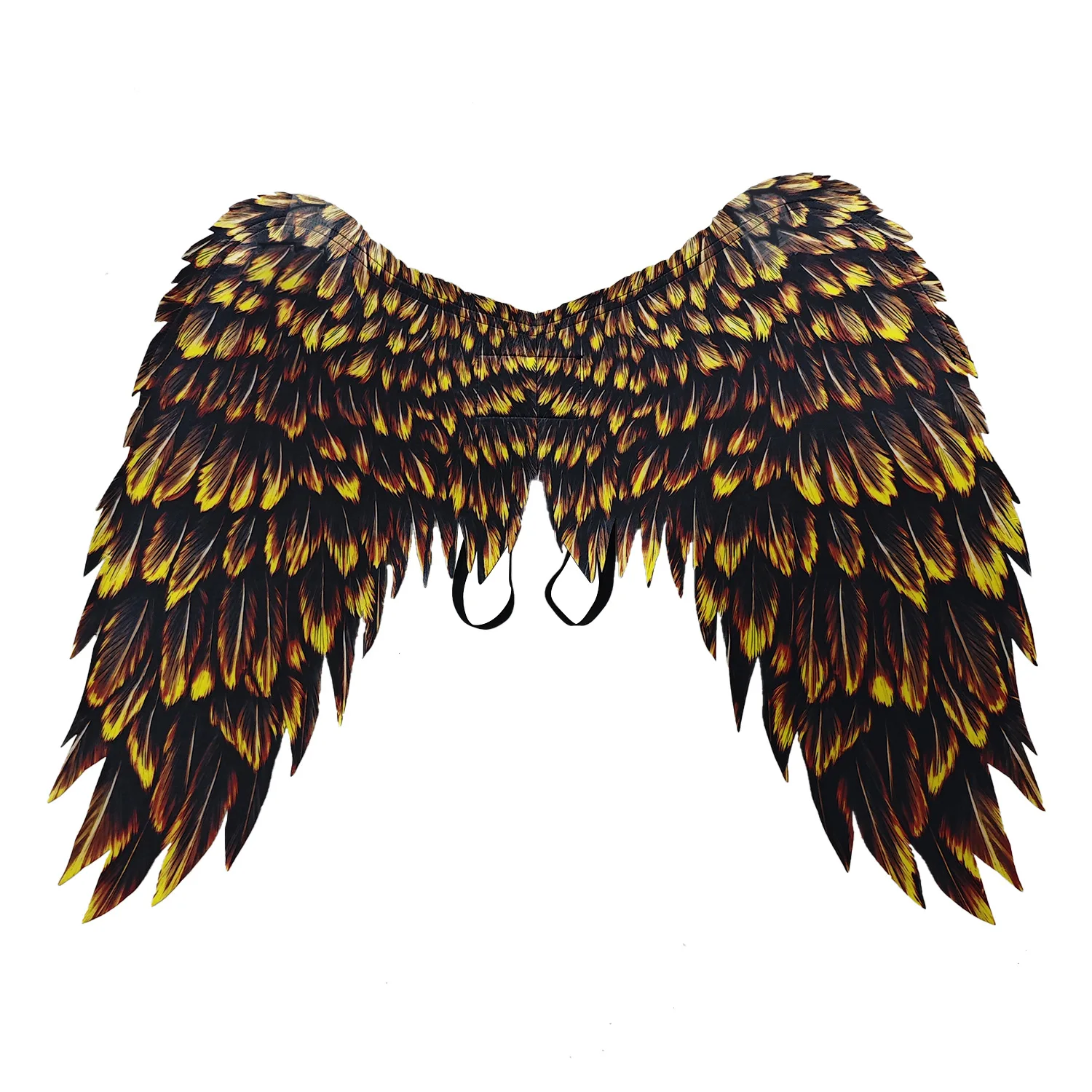 Foldable Non-Woven Printed Black and Gold Demon Archangel Wings 97X75cm Halloween Carnival Cosplay Props view 4
