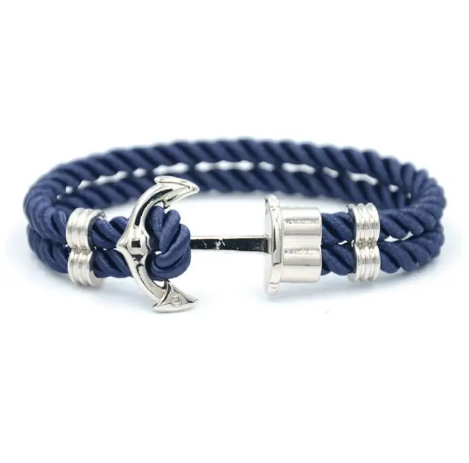 anchor bracelet man Anchor Bracelet Made of Nylon in Navy Blue und Anchor Made of Brass