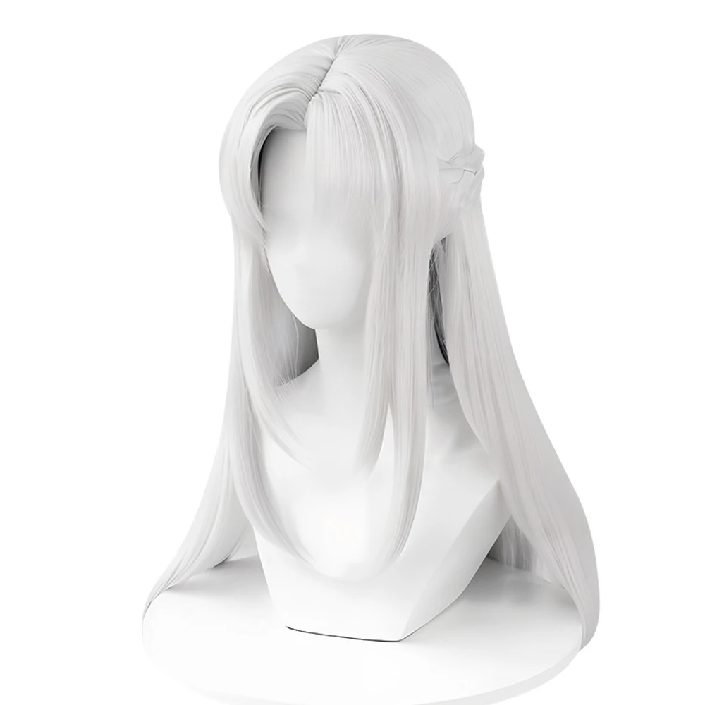 Long White Synthetic Straight Anime Game Cosplay Wig Fluffy Women and Men Wig Heat Resistant for Daily Party - view 4