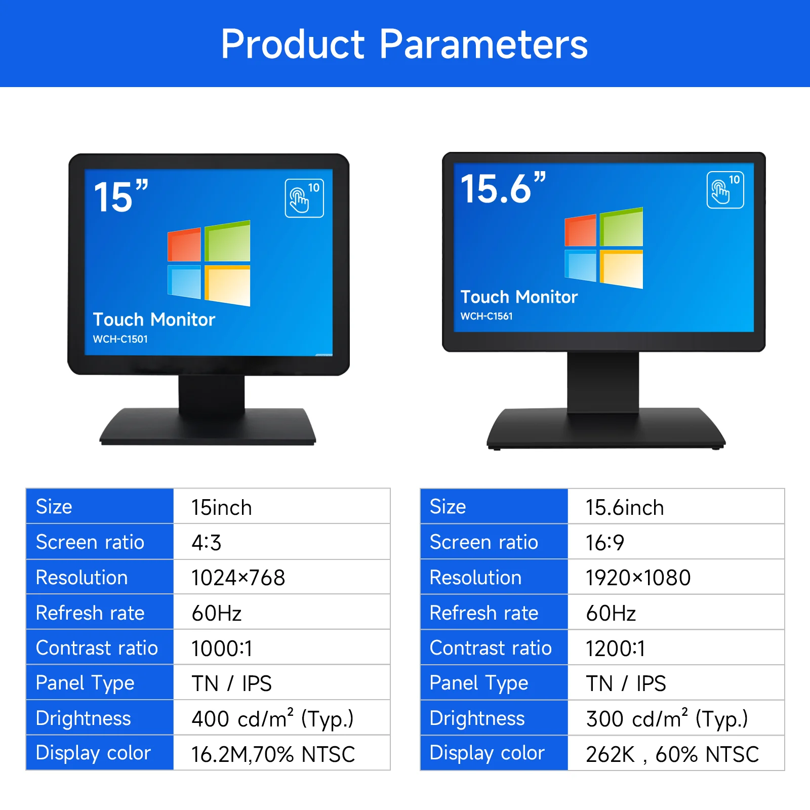شاشة 15.6 بوصة تعمل باللمس 1080P HD عرض IPS شاشة عريضة LED سطح المكتب LCD سوبر ماركت نظام POS واجهة USB سريع جديد #5