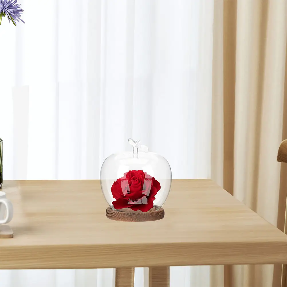 

Preserved Flower Glass Cover Protective Dome Flat Bottom Stable Base Romantic Decoration Micro Landscape Display Glass Dome