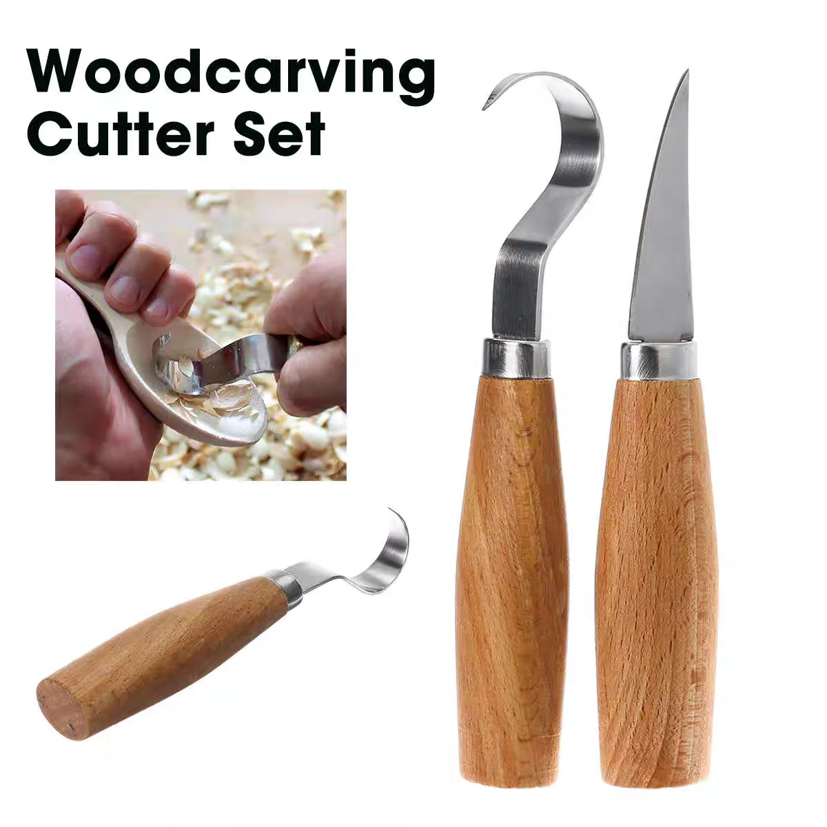 Woodworking Wood Carving Kit Set, Hand Carving Chisel, Knife, Sharp-Edged, DIY Wood Gouge, Carpenter Tools, 2 Pcs