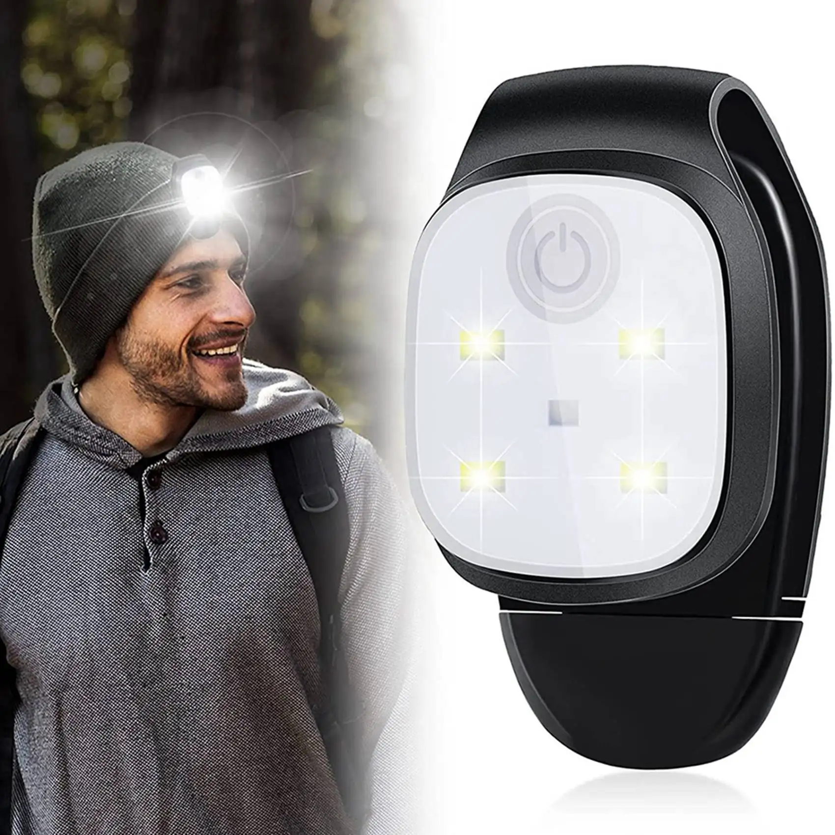 ABUP-3X Outdoor Night Clip On Running Lights Reflective USB Rechargeable LED Light Running Gear Safety Light Running