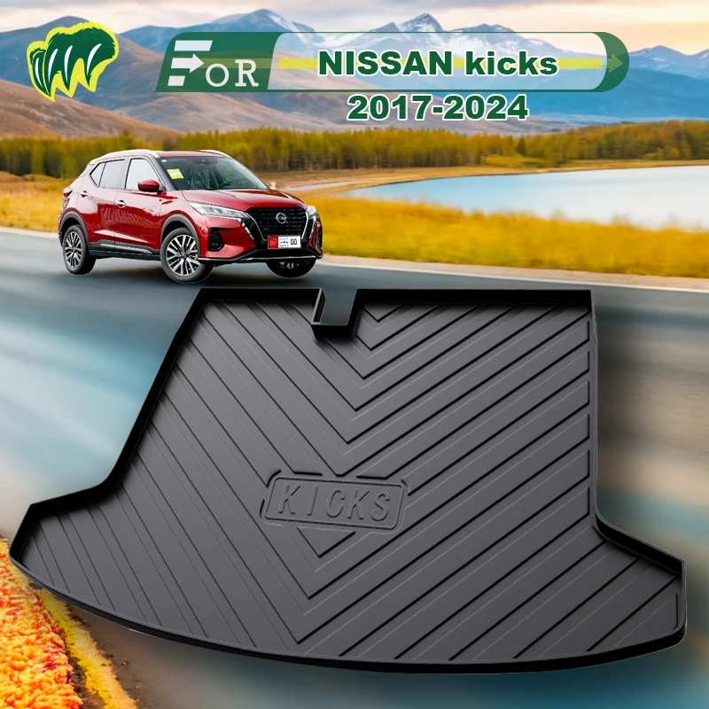 

For NISSAN kicks 2017-2024 TPE Custom Fit Car Trunk Mat All Season Black Cargo Mat 3D Shaped Laser Measured Trunk Liners