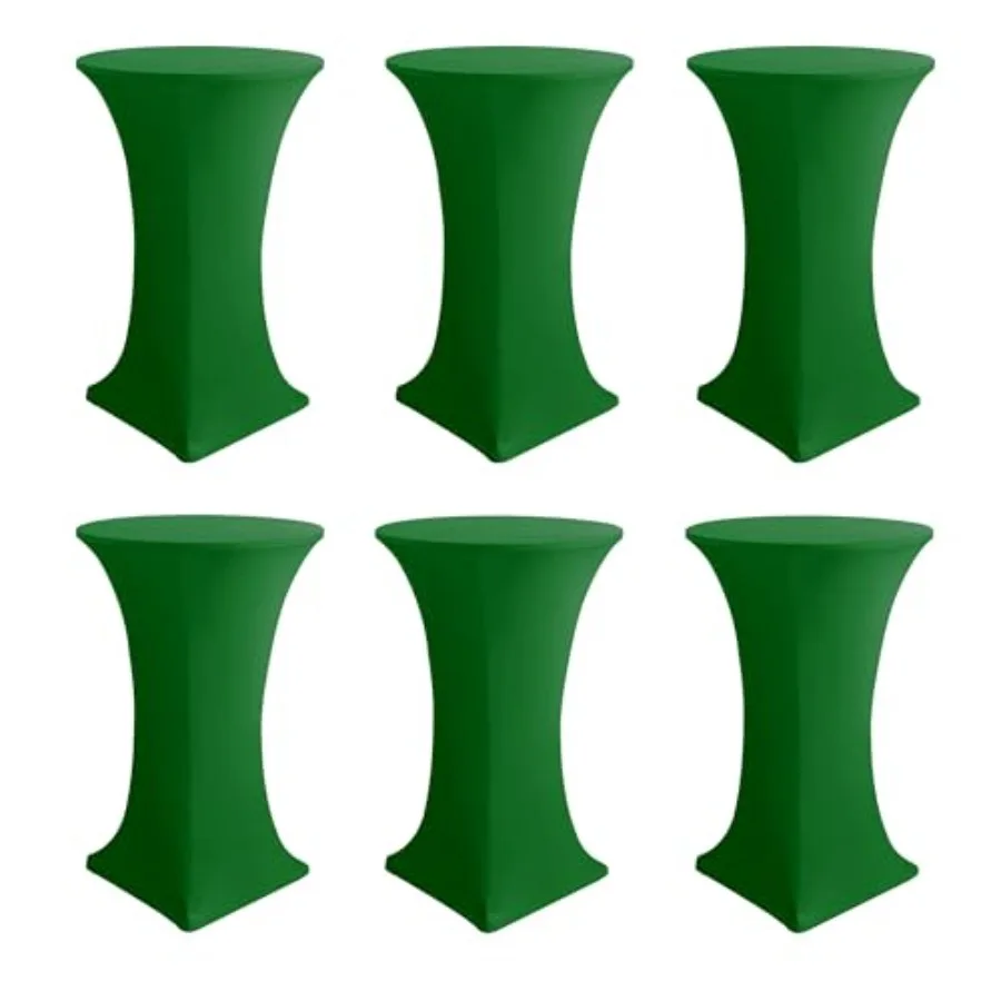 

Cocktail Table Covers-Spandex Round High Top Table Cloth 6 Pack 32x43 Inch- Stretch Fitted Christmas Tablecloth for Pub Bistro