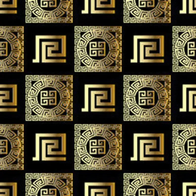 Musicals Broadway Collage And Black And Gold Greek Key Pattern Shower Curtains Waterproof Anti Wrinkle Bath Decor Customize