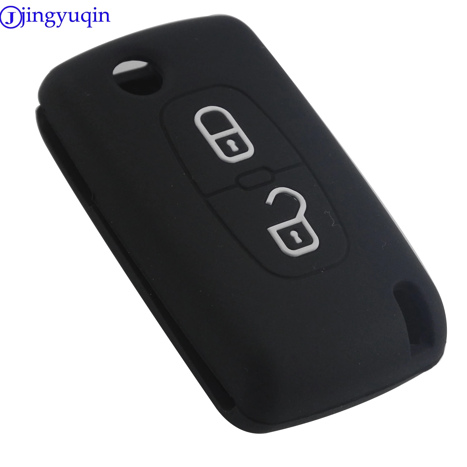 jingyuqin 2 Buttons Remote Flid Folding Key Silicone For PEUGEOT 207 307 308 407 408 For Citroen C3 C4 C4L C5 C6 Protector Cover