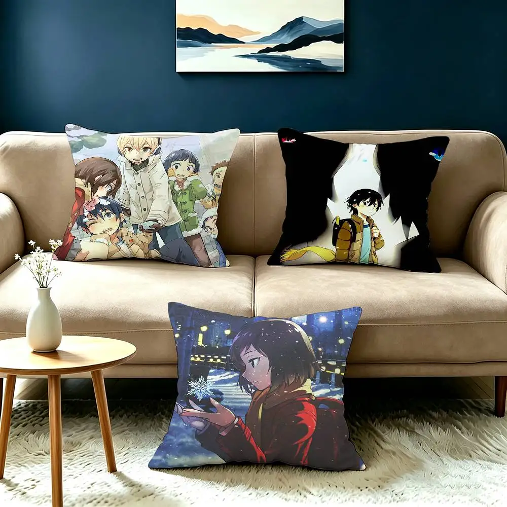 Japan Classic Anime E-Erased Square Double-Sided printed Pillow Case Bedroom Bedside Pillow Sofa Cushion Cover