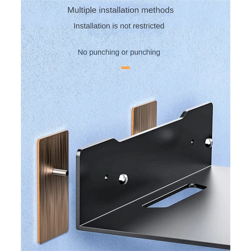 B68A Wall Shelf Holder Floating Shelf Stand Wall Mount Storage Rack For TV Projector Speaker Camera Router Durable , Large