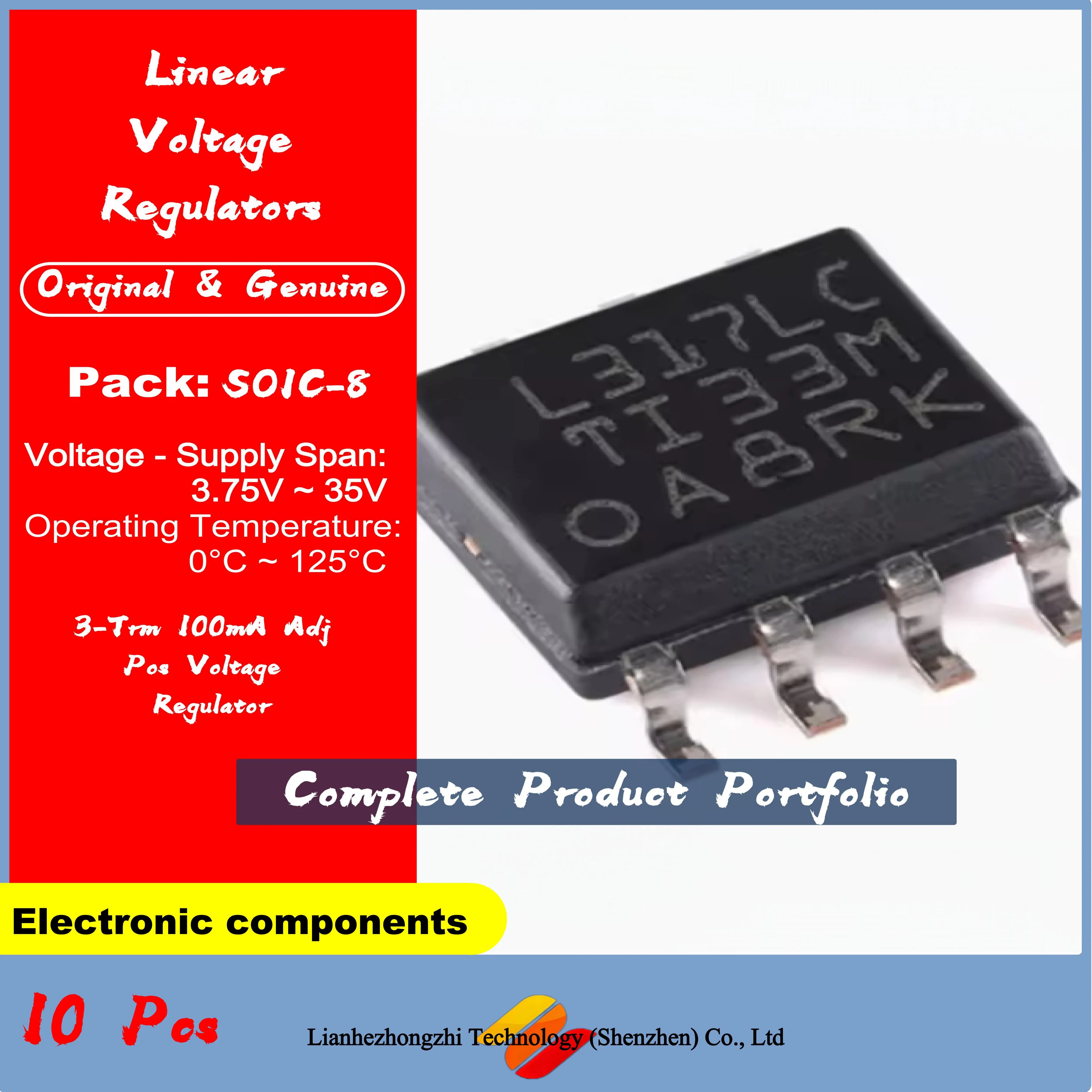 

10Pcs/LOT LM317 LM317L LM317LCDR SOIC-8 SOP-8 SOP SOP8 100mA、35V Linear Voltage Regulators ( LDO ) SMD 100% NEW