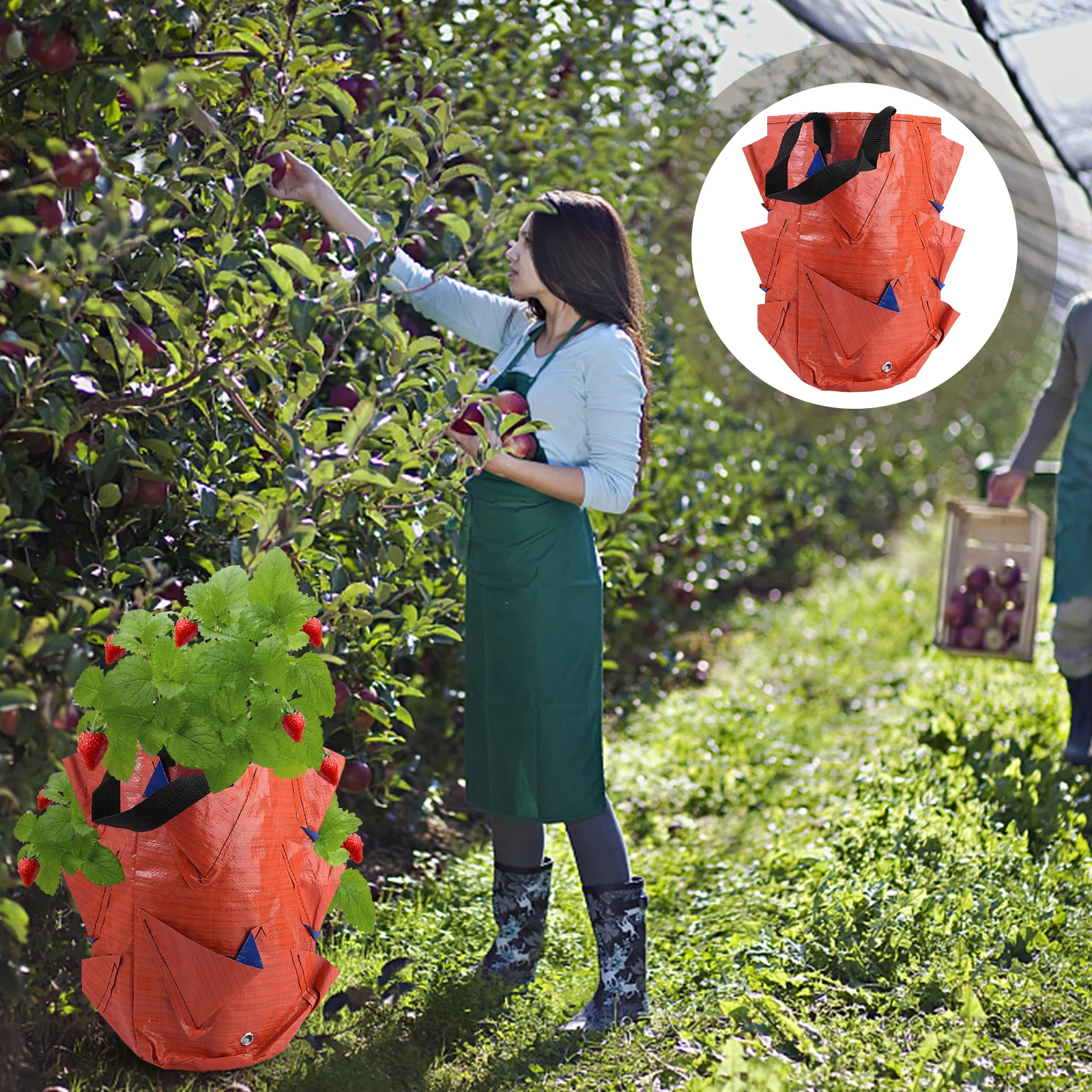 

Environmental Friendly Plant Grow Bag Multi Pockets Nursery Hanging Strawberry Container Planter Space Saving Wall Flower Pot
