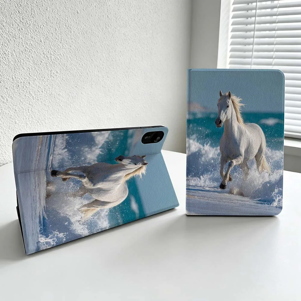 White Horse Running Beach For Xiaomi Redmi Mi Pad 8 7 6 5 4 2 SE K Pro Max Ultra Poco Pad Soft Inch Tablet Case Cover