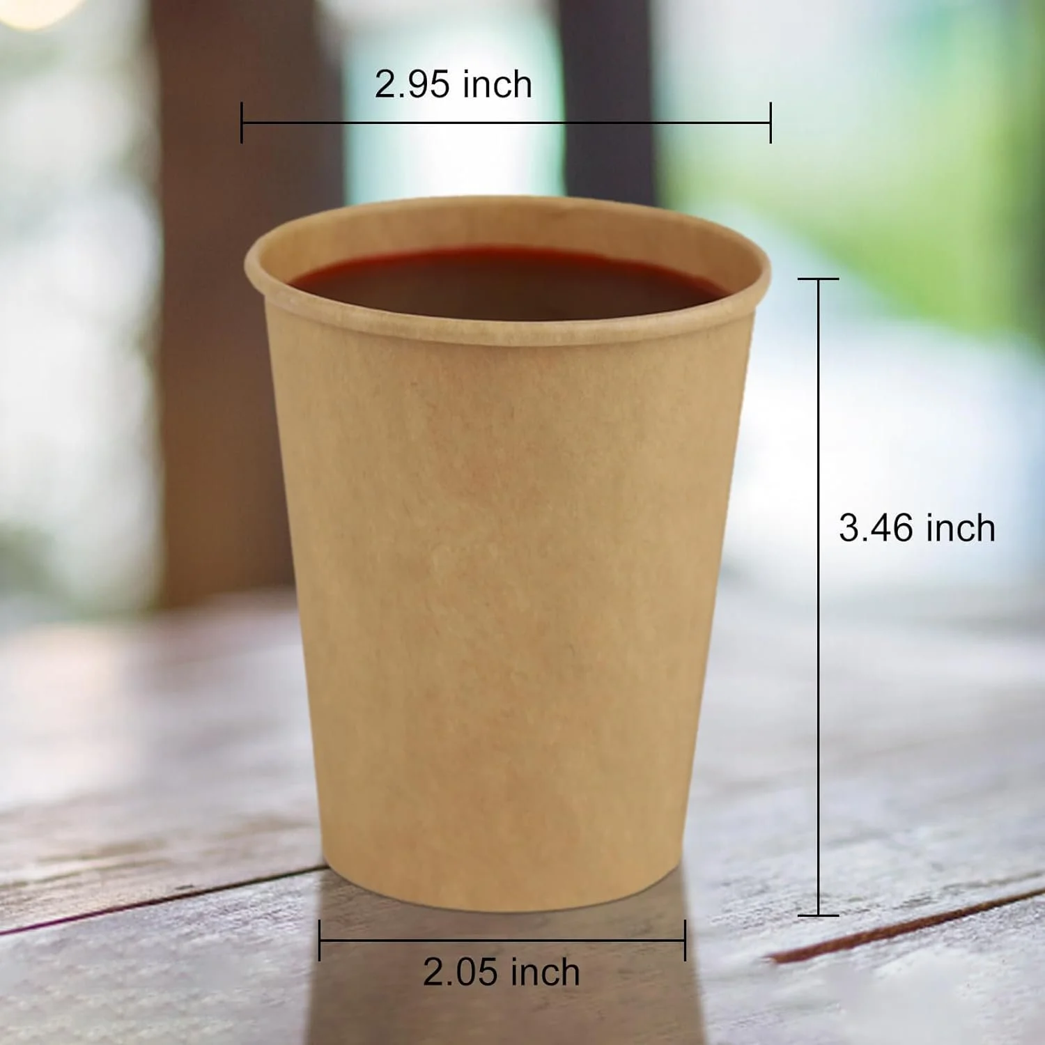 50 Pack 8 oz Kraft Paper Cups:Disposable Paper Coffee Cups for Hot/Cold Beverage Party Home Office Coffee Cups Beverage Drinking