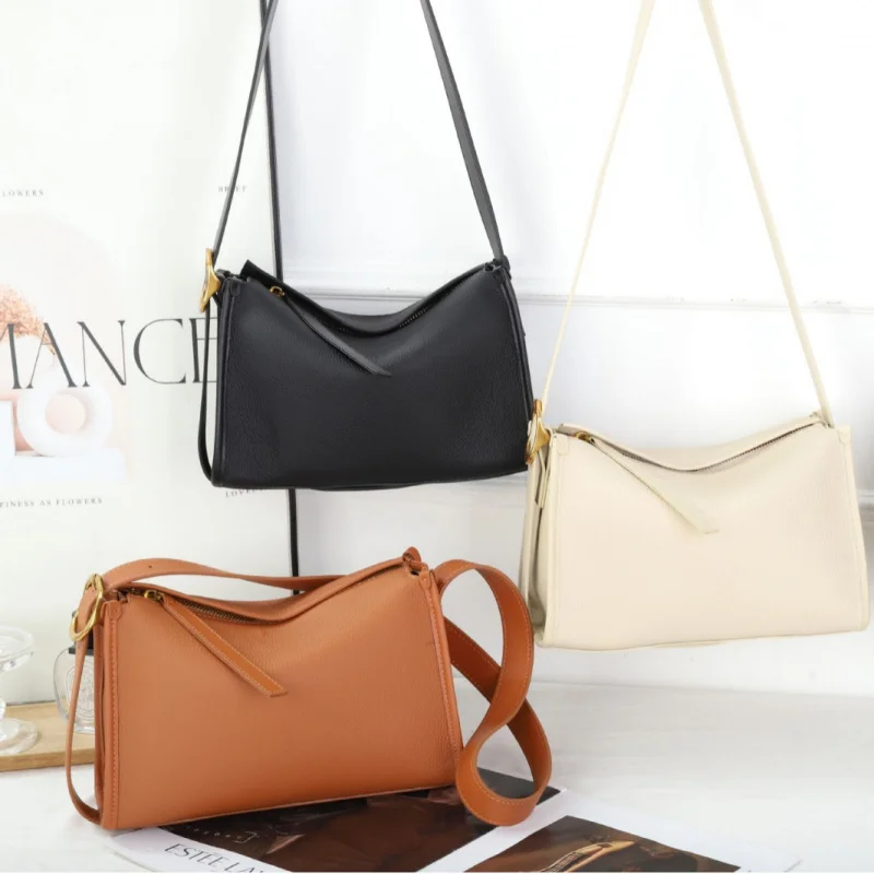 

Женская сумка через плечо из воловьей кожи с верхним слоем, универсальная студенческая сумка через плечо, сумка из натуральной кожи в Корейском стиле