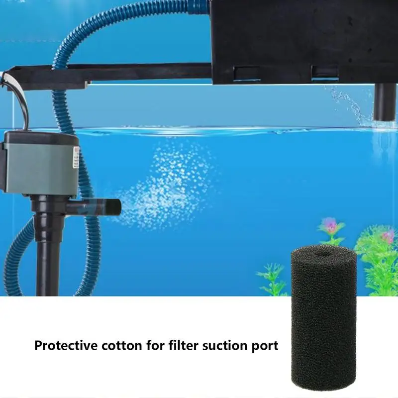 Filter asupan spons penutup Filter akuarium, penutup pelindung pra Filter busa tangki ikan Inflow Inlet Filter gulungan akuarium