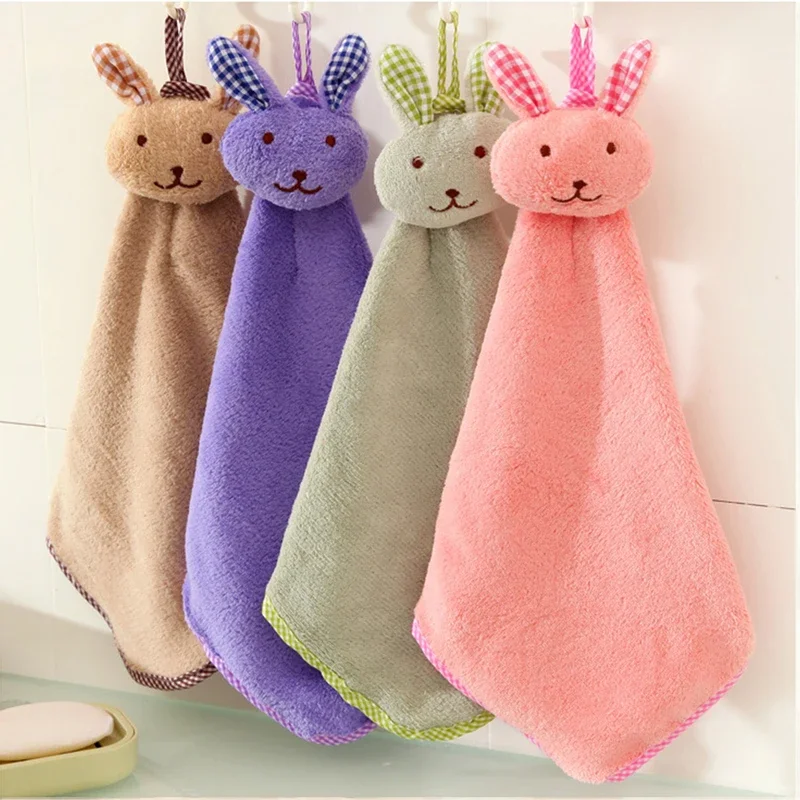 Coral Velvet Bathroom Supplies Soft Hand Towel Absorbent Cloth Dishcloths Hanging Cloth Kitchen Accessories Cars Cleaning Cloth