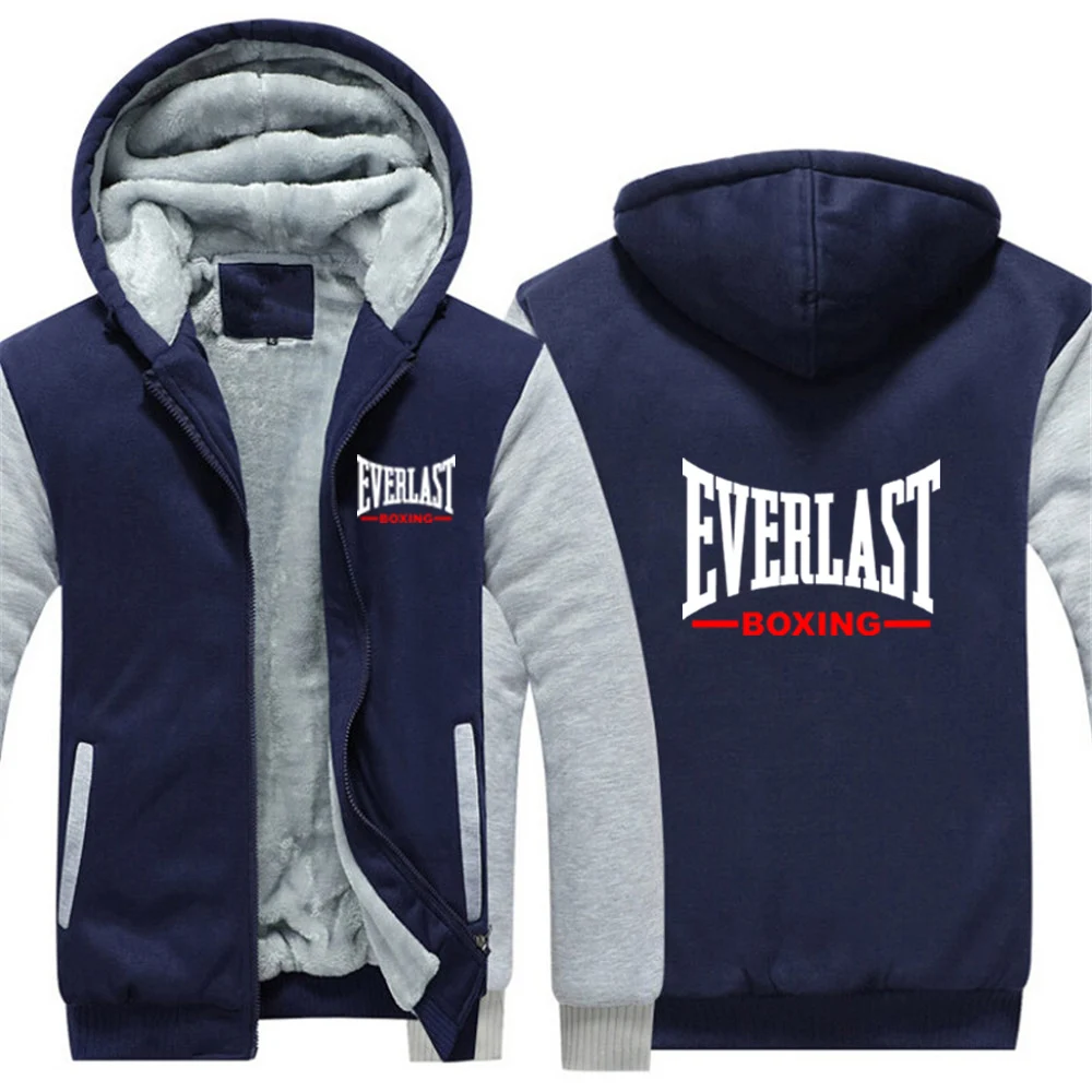 Everlast طباعة 2025 جديد الرجال الخريف والشتاء رشاقته الدافئة الصوف سستة هوديس معطف بلوزات مريحة غير رسمية #5
