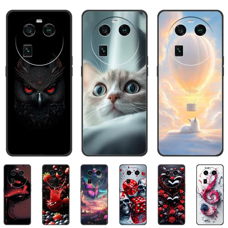 Per OPPO Find X6 Ultra 5G Custodia protettiva in silicone TPU Cover posteriore per fotocamera per Oppo Find X6 Pro X7 ultra antiurto Gusci neri