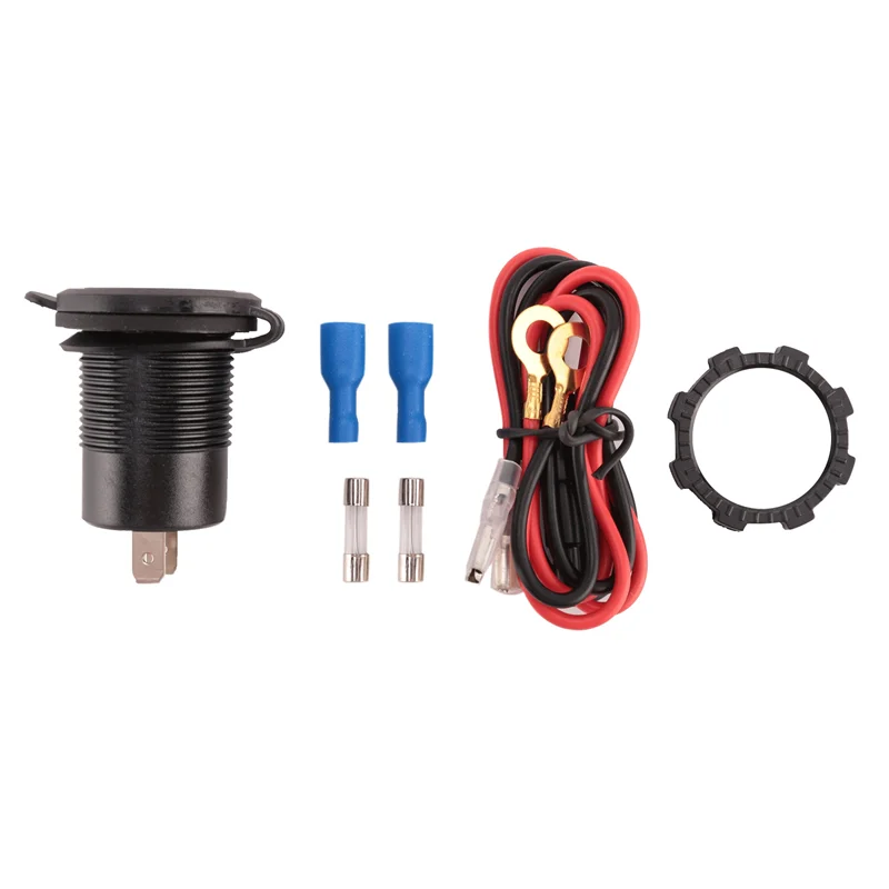 Dual PD USB-C Car USB Port Socket With Power Switch Black For Car Boat RV Marine ATV