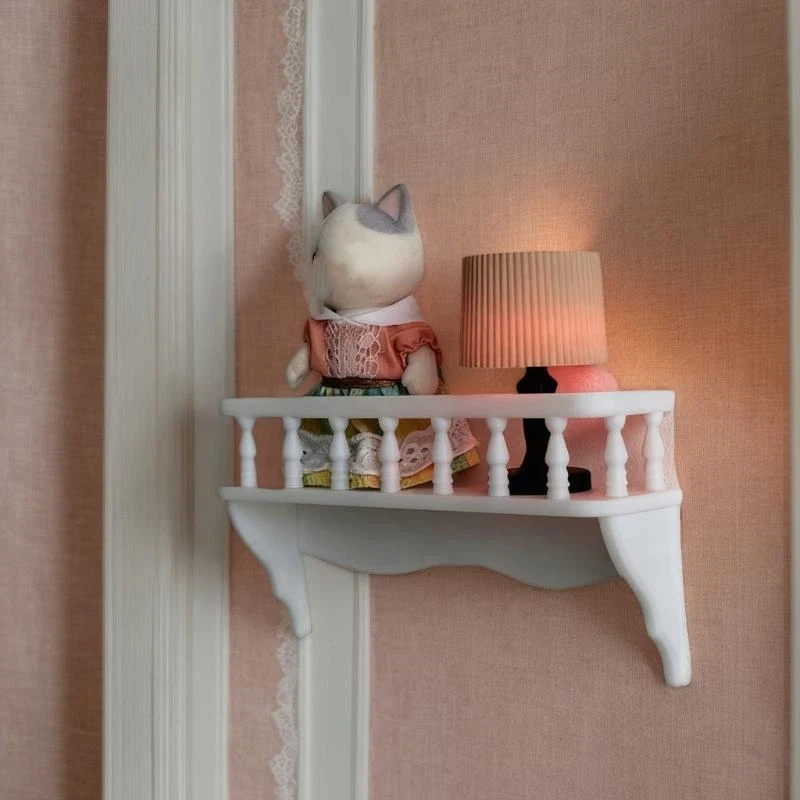 อุปกรณ์ตกแต่งบ้านตุ๊กตา 1 ชิ้น, ชั้นวางของติดผนังขนาด 1:12 สำหรับตกแต่งฉาก