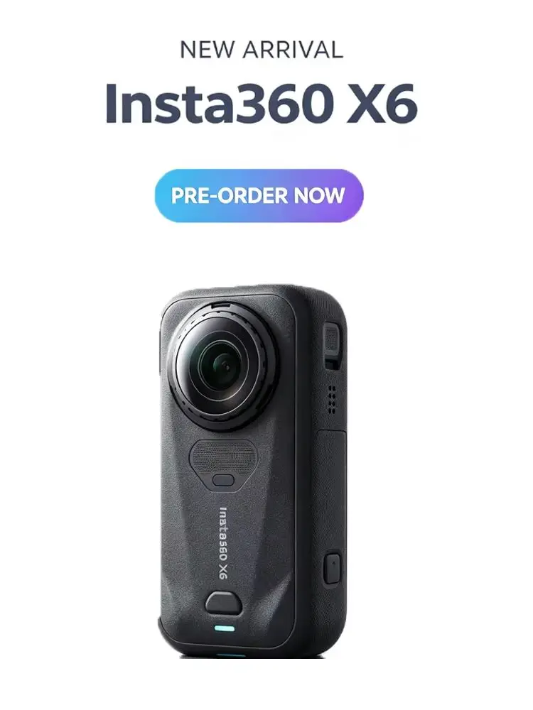 【LOCAL+】Insta360 X6 360 °   Action-Kamera 8K mit hoher Auflösung, integrierter KI-Bearbeitungsfunktion für Radfahren, Skifahren, Reisen und Content-Erstellung, Insta360 X6 2026 Neu