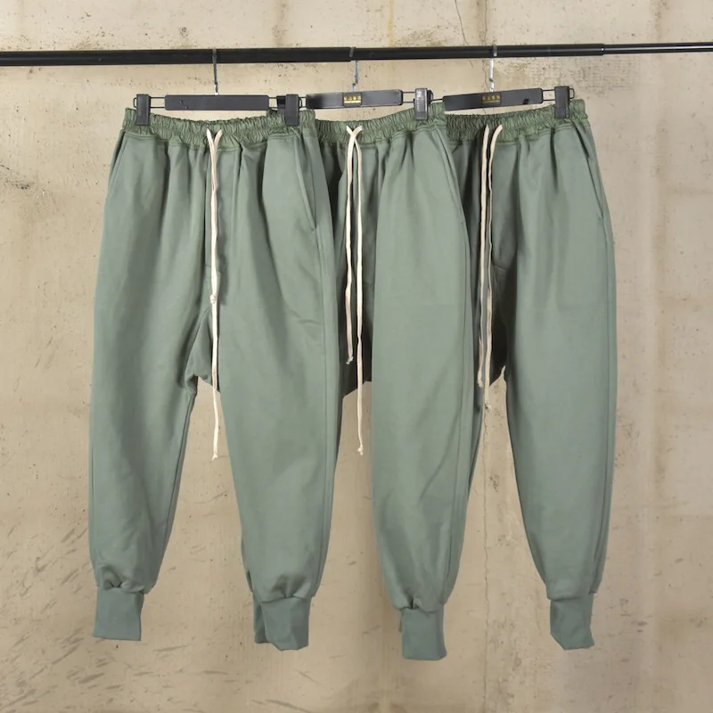 

Модные хлопковые брюки-харланы с завязками и свободной талией для мужчин, осенне-зимние трендовые длинные брюки