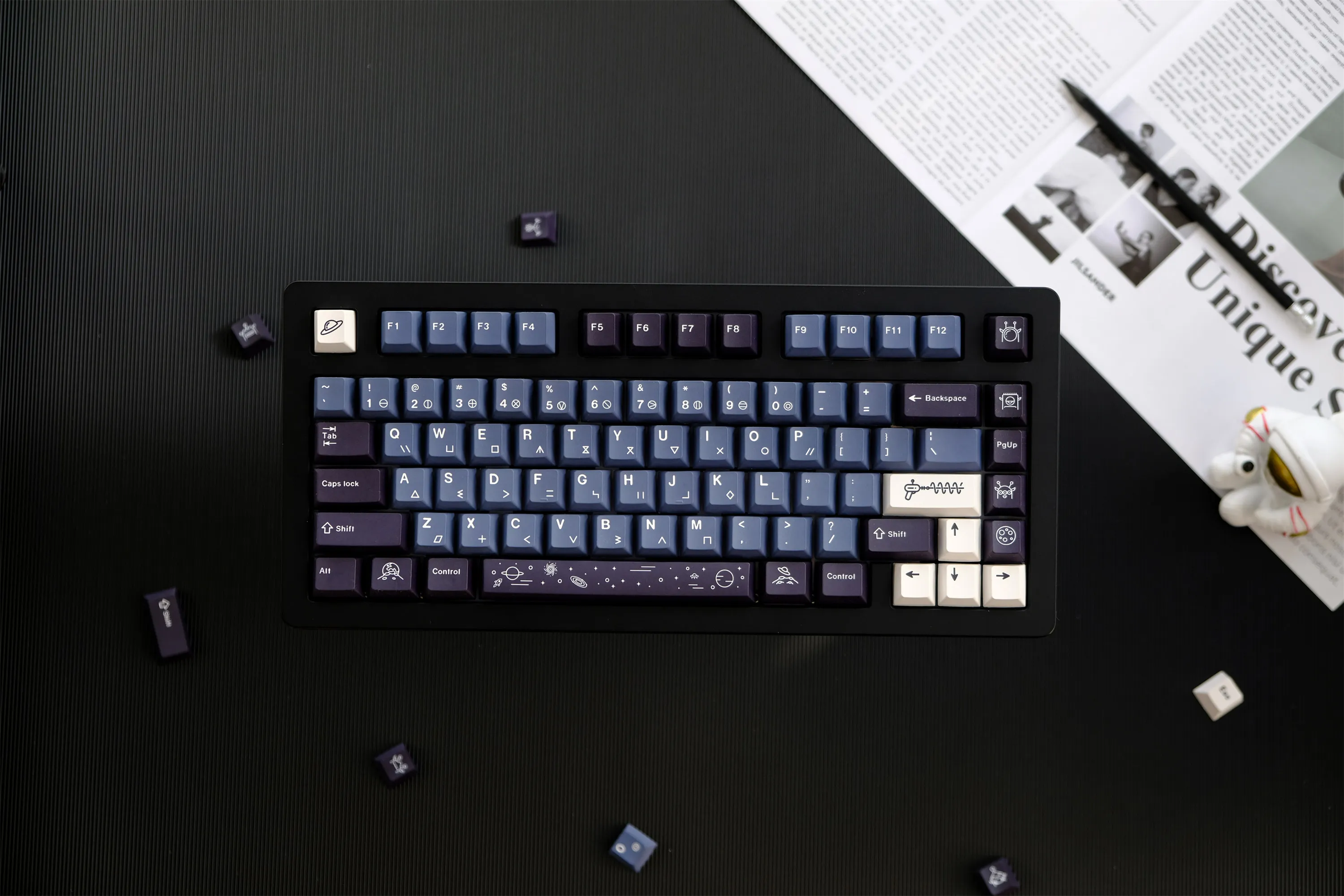 GMK Alien Keycap, 129 Keys PBT Keycaps Cherry Profile DYE-SUB Personalized GMK Keycaps For Mechanical Keyboard