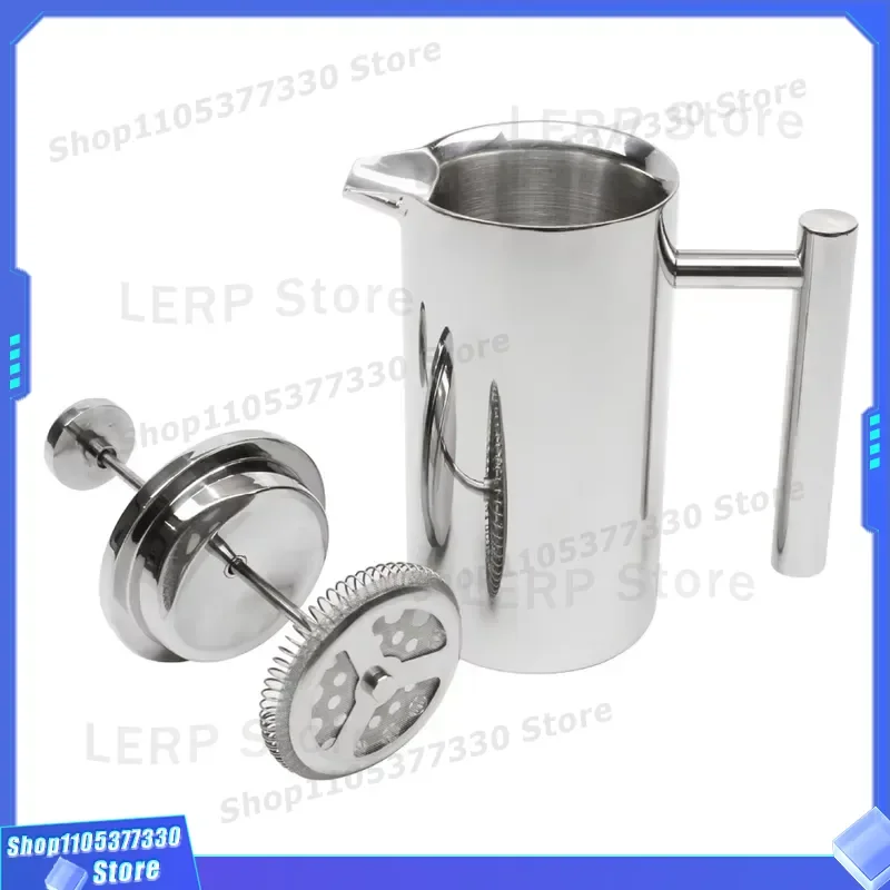 350ml 600ml Double Wall 304 Stainless Steel French Press Coffee Maker with Plunger for Home Brewing Double Wall 304 Stainless