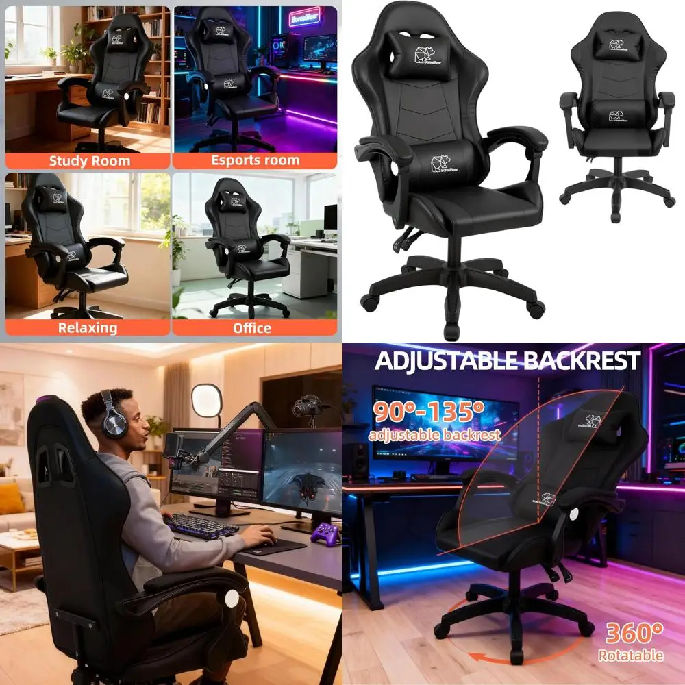 

Racing-Inspired Ergonomic Chair in Orange with Carbon Steel Frame, Adjustable Height and 5-Point Tilt, 48.4x25.2x19.3